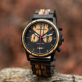 For DODO DEER Quartz Stainless Steel for Zebra Wood Relogio Masculino Antique Business Fashionable Watch with Glass Dial for