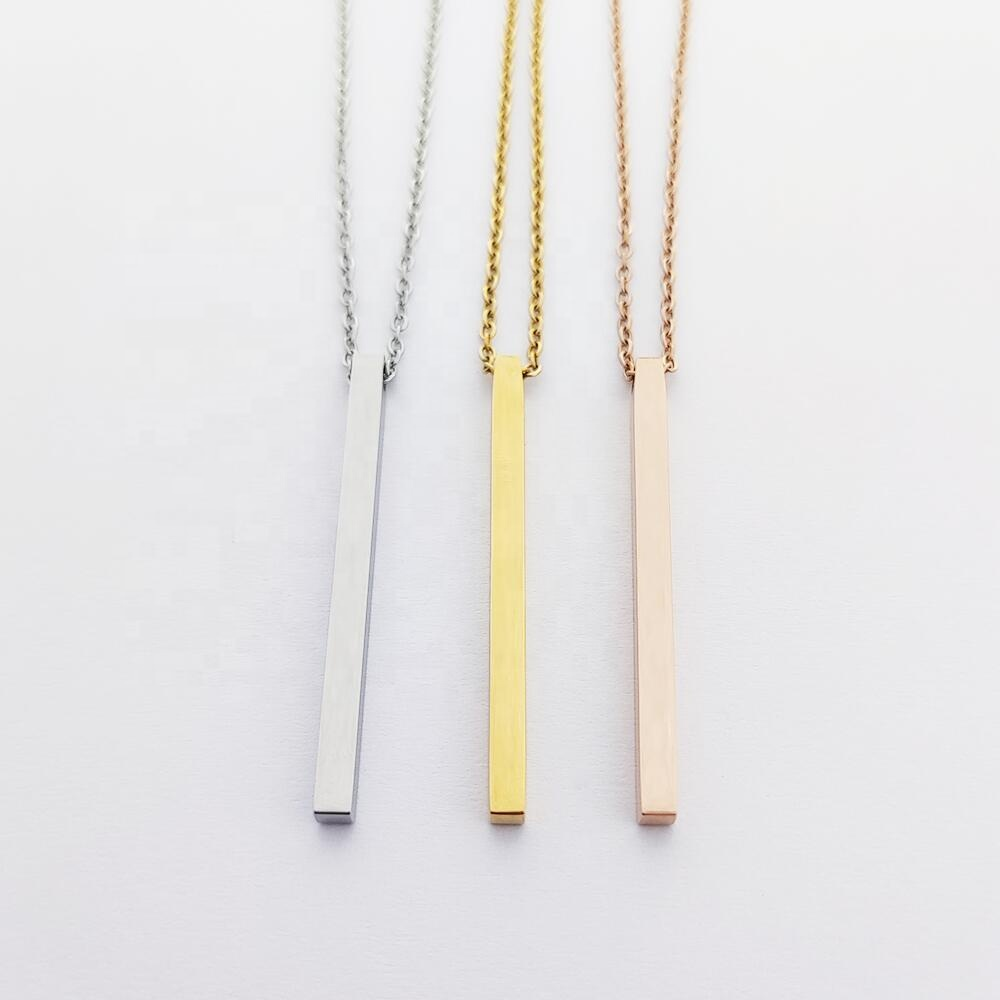 Custom Engraved Necklace Collar Con Nombre Personalizado Bar Pendant Necklace Fashion Jewelry