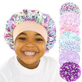 New Arrival Kids Style Bonnets Wide Band Cartoon Patterns Caps Baby Lovely Satin Hair Bonnets