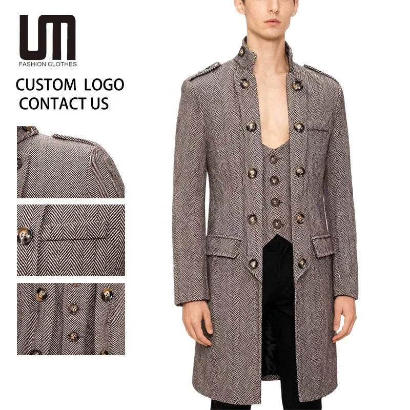 OEM Service Wholesale Autumn Winter Fashion Men Casual New Arrivals Windbreaker Slim Jacket Long Trench Coat