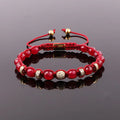 New Design Natural Stone Bracelet CZ Pave Charm Cord Braided Custom Friendship Macrame Bracelet Women JBS12158