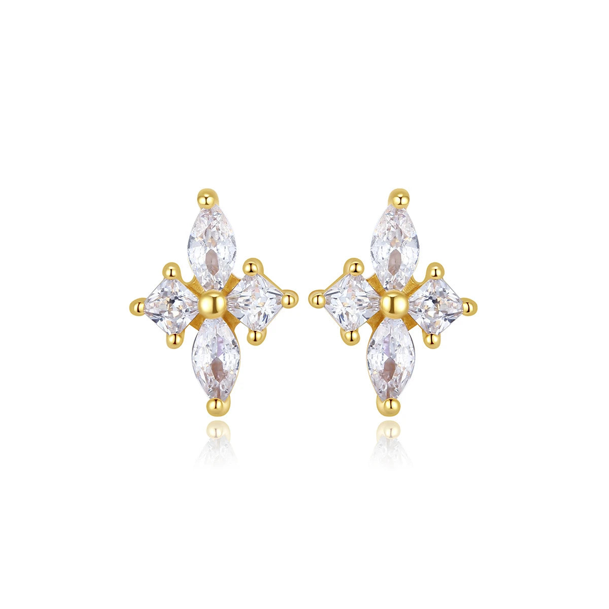 Daidan Cross Earrings Women Silver 925 Earing Minimalist Stud Small Zirconia Cross Earrings