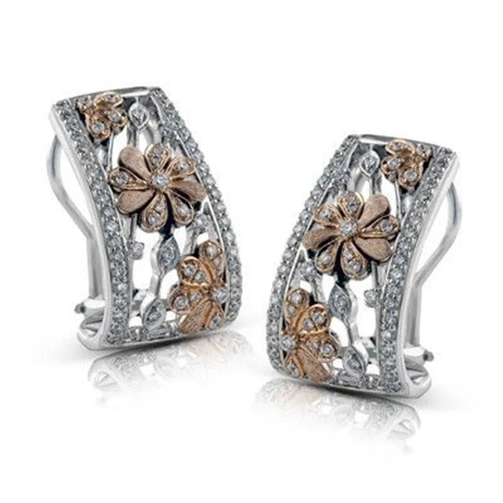 CAOSHI Retro Simplicity Earrings Jewelry Wholesale Two Tone Flower Design Office Lady Style Inspired Earrings Women