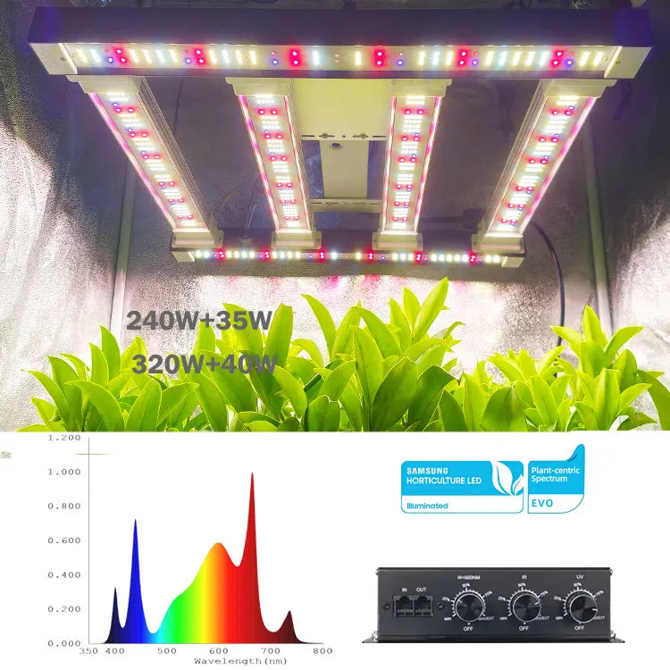 Adjustable Spectrum Balanced PPFD Lm301h Evo 320W Grow Light Led bar E-commerce Grow Shop Plant Growing 240W Grow Lights