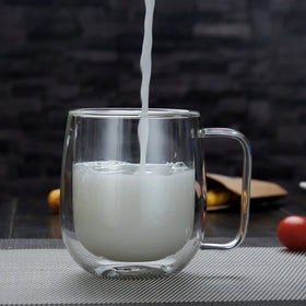 300ml High Borosilicate Heat-resistant Glass Cup Double Wall Latte Cappuccino Thermo Glass With Handle for Coffee Tea