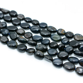 Wholesale Natural Dark Blue Tiger Eye Loose Gemstone Beads 6*8/8*10mm for DIY Jewelry Blue Colour