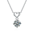 Classic Love Mosan Necklace with Emerald Cut Moissanite Charm in S925 Sterling Silver for Weddings Engagements Perfect Gift