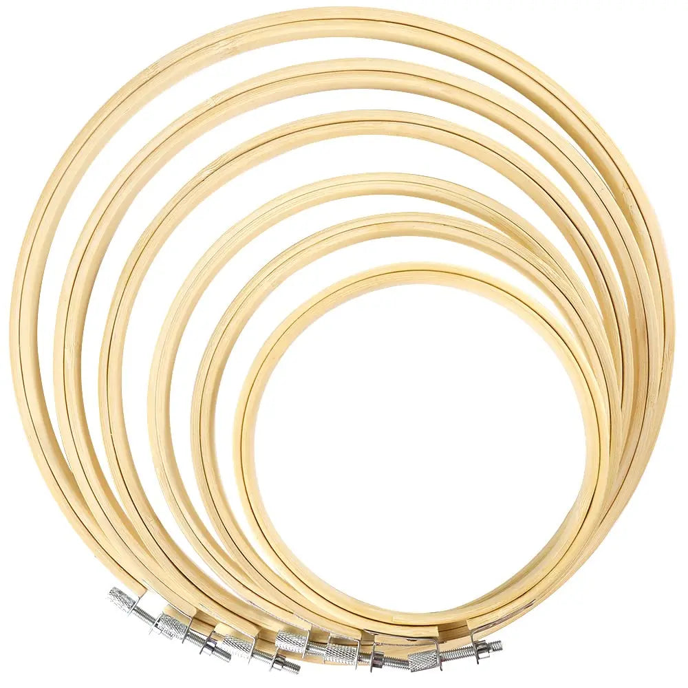 Tailai Hoop Ring 3 Inch to 12 Inch DIY Art Craft Handy Sewing Ornaments Wood Embroidery Hoops Mini Bamboo Circle Cross Stitch.