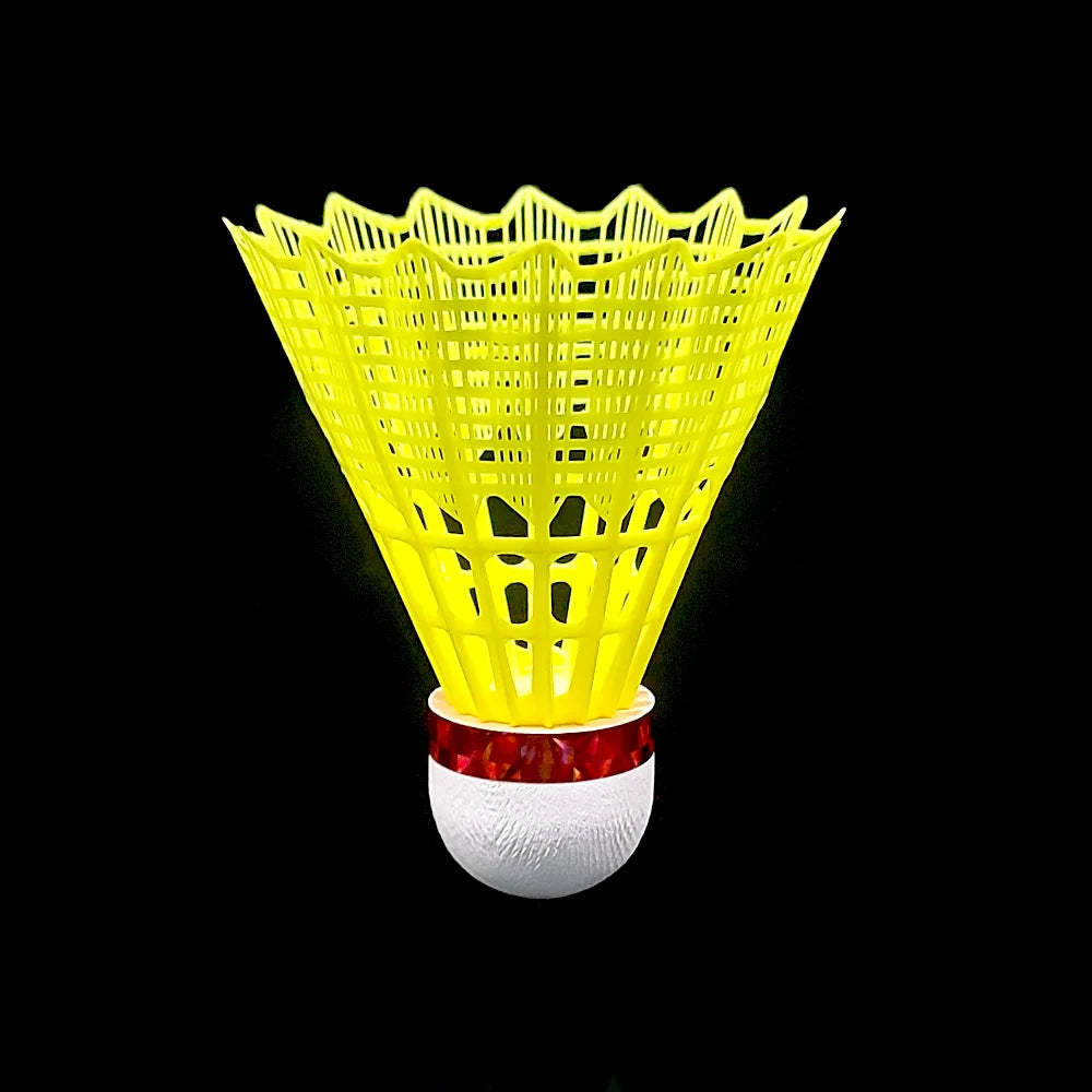 Factory New Pack 12 Pcs Nylon Badminton Shuttles Speed Training Balls Shuttlecock White and Yellow Stable and Sturdy for Outdoor Indoor