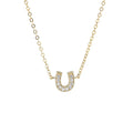 Fashion Jewelry 925 Sterling Silver Necklaces U Shaped Horseshoe Diamond Gold Plated Necklaces for Women