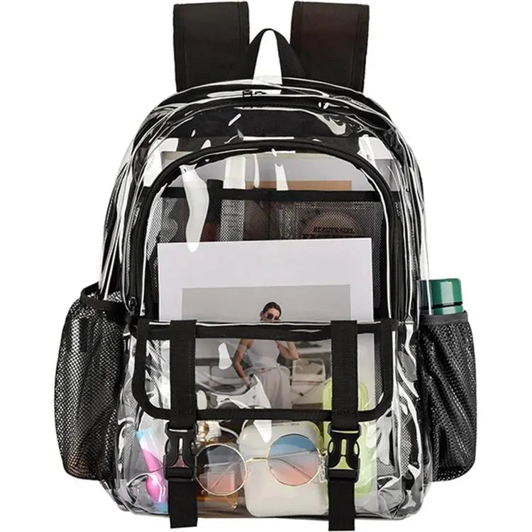 Stylish Clear Backpacks for American Students - Durable School-Compliant & Trendy Desig for Middle & High School Teens"