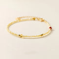 Dainty Crystal Stacking Bracelet 925 Sterling Silver 2mm Faceted Citrine Beaded Adjustable Bracelet for Women
