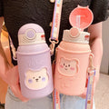 New Design Leakproof Children Sports Gym Water Bottle 450ml Insulated Stainless Steel 12-24 Hours Thermal Insulation