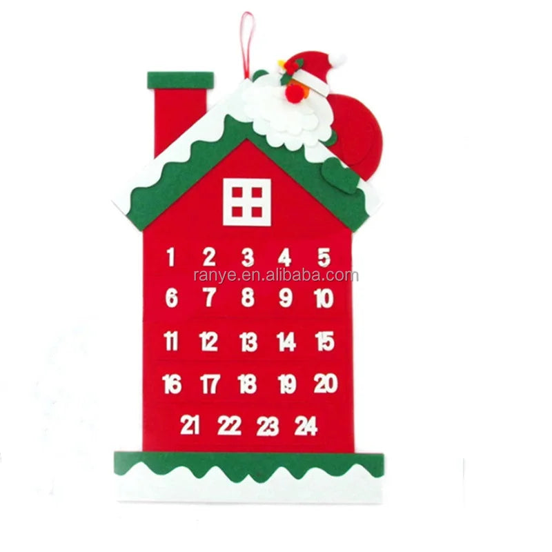 2026 NEW  Felt Santa Advent Calendar Kit DIY Felt Christmas Tree Hanging Decoration Hand Craft