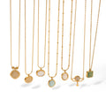 New Arrival French Stainless Steel 18K Gold Plated Colorful Natural Stones Cat Eyes Opal Pendant Necklace for Women Gift Party