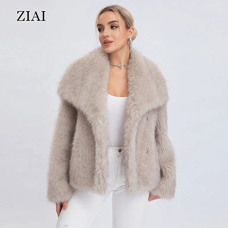 Wholesale Fashion Women Fur Coat Winter Women Custom Faux Fur Jacket Warm Faux Fur Coat for Women