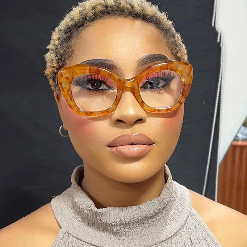 Personalized Anti Blue Light Reading Eyeglasses cat Eye Plain Glasses Pc Frames Lightweight Eyeglasses Frame for Daily Wear