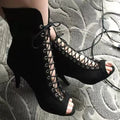 Top Selling Black Salsa Latin Dance Shoes Jazz Tango Boots Performance dancing Swing Party heels for Women