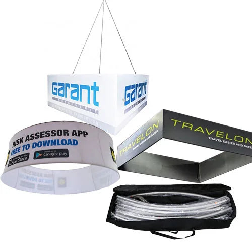 Tension Fabric Tube Hanging Ceiling Banner Heavy Duty Aluminum Alloy Knitted Polyester Dye Sublimation Printed Trade Show