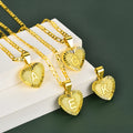 Custom Design Jewelry Fashion Women Jewelry 18k Pvd Gold Plated Chain Necklaces Letter Name Heart Pendant Necklace