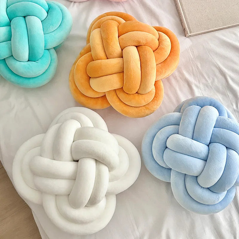 16 Colours Super Soft Hand-woven Round Knot Pillow Home Chair Pads Seat Knot Pillow Ball Cozy Knot Pillow Cushions for Sofa