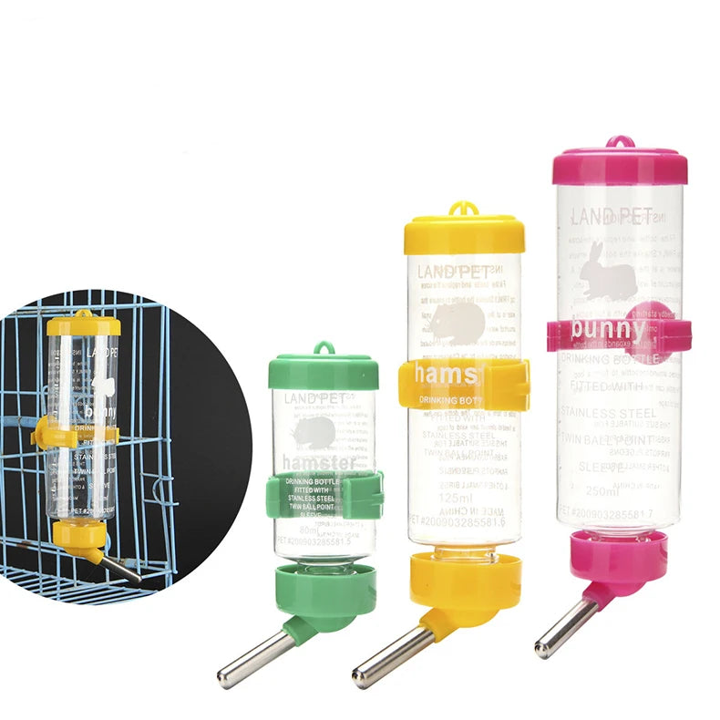 Cat Cage Hanging Water Feeder Roller Ball Automatic Hamster Water Bottle