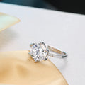 S925 Sterling Silver Opening Ring Classic Six Claw Inlaid Diamond Korean Style Simple Personality Jewelry