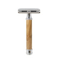 2023 Best Selling Olive Wood Handle Premium Quality Men's Shaver Safety Razor Two Sides Shaving Razor