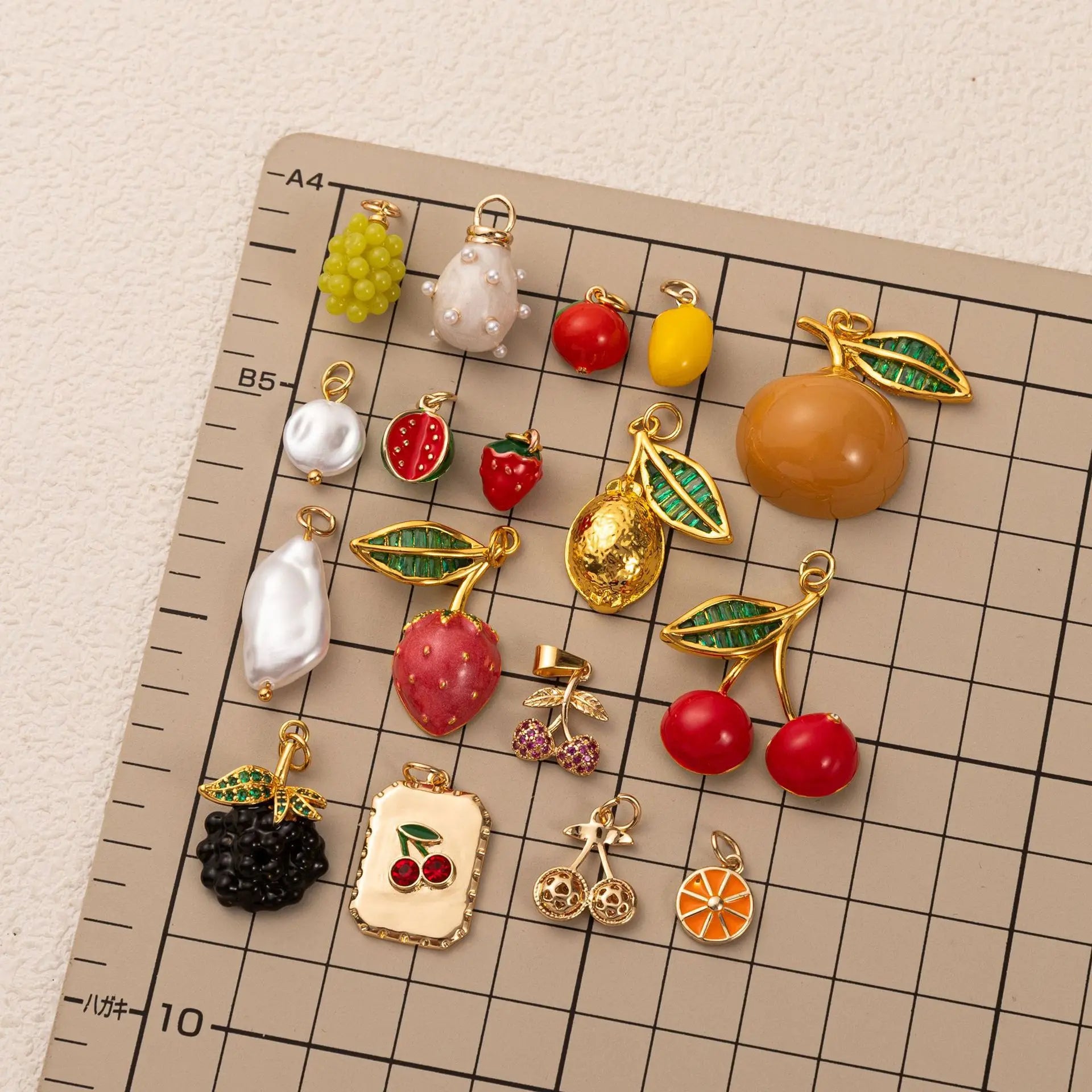 New Design Copper Plated Orange Lemon Cherry DIY Popular Jewelry Accessories Fruit Series Women's Fashion Necklace Pendant