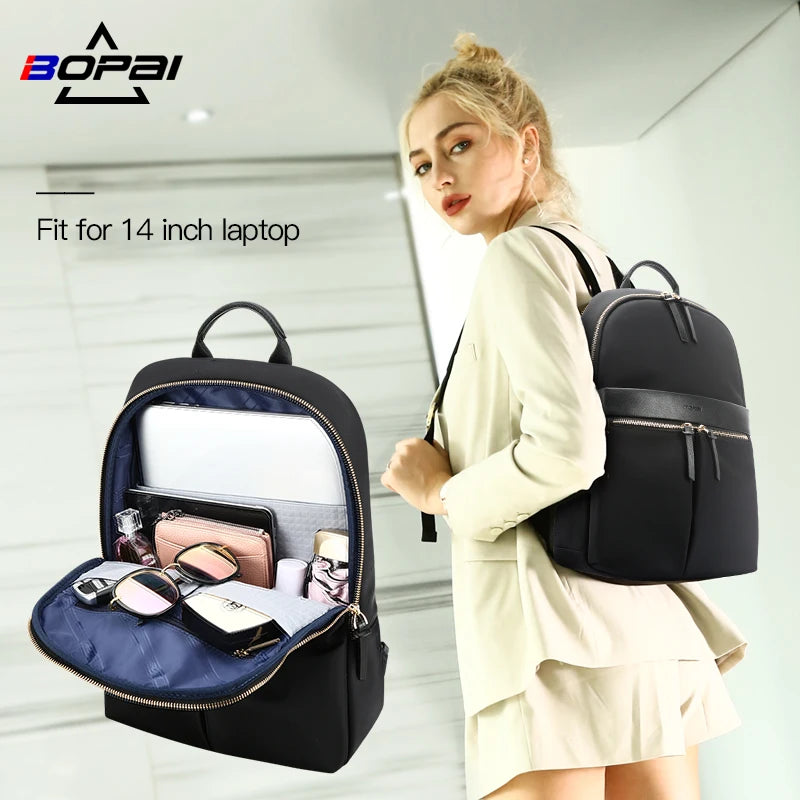 Bopai New Office Waterproof Fashion Casual Leisure Stylish Custom 14 Inch Laptop Ladies Business Bagpack Preppy Women Backpack