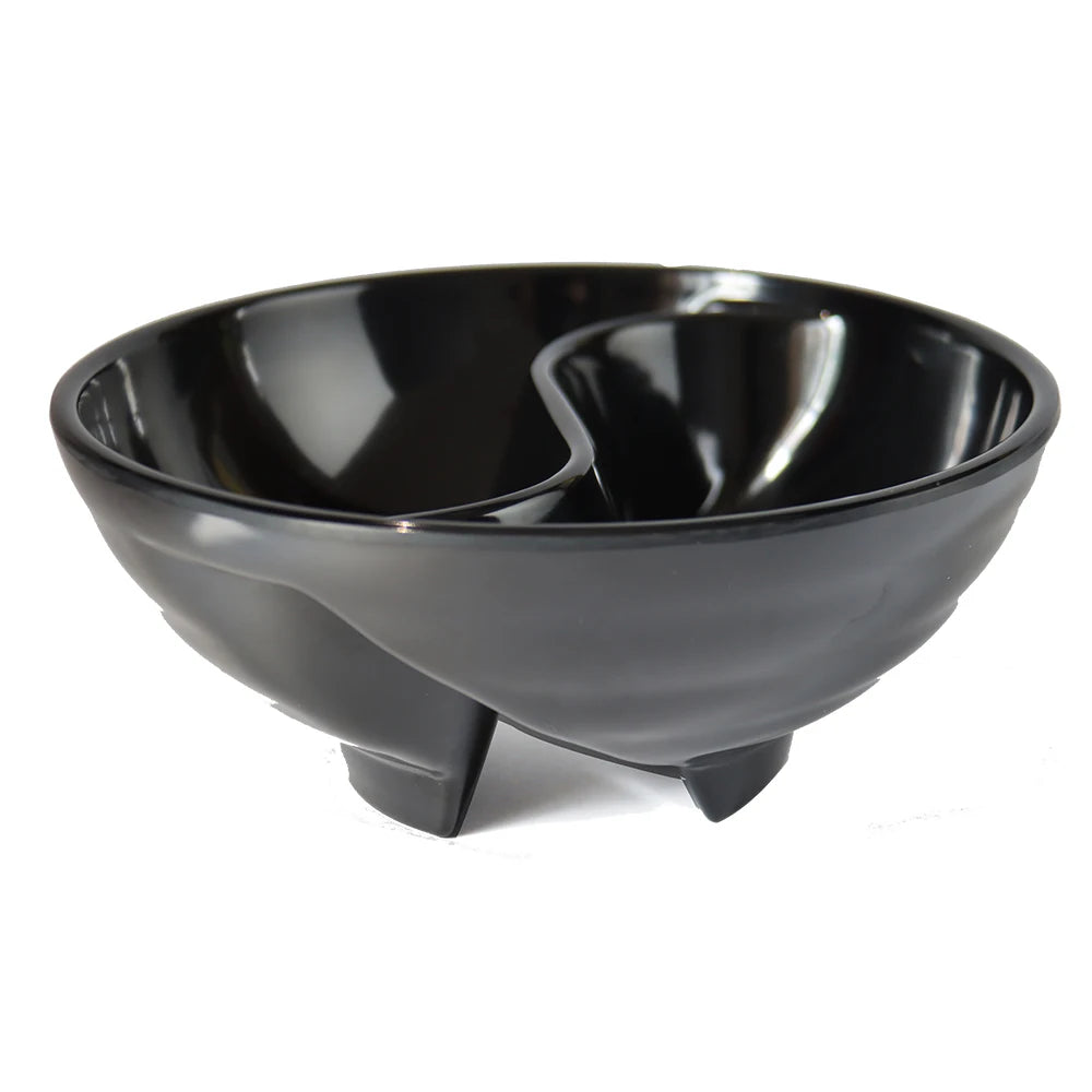 Wholesale Unbreakable Restaurant Dinnerware Large Divided Melamine 2 Sections Soggy Bowl