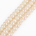 Wholesale 6-7mm White Oblate Shape Rondelle Natural Freshwater Pearl Loose Beads for Jewelry Making DIY
