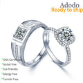 Valentine's Day Jewelry S925 Sterling Silver Round Cut VVS GRA Moissanite Matching Rings for Women and Men Couples Gifts