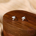 Real Pure Solid S999 Sterling Silver Cute Mushroom Stud Earrings for Women Jewelry Accessories YB-XY-151