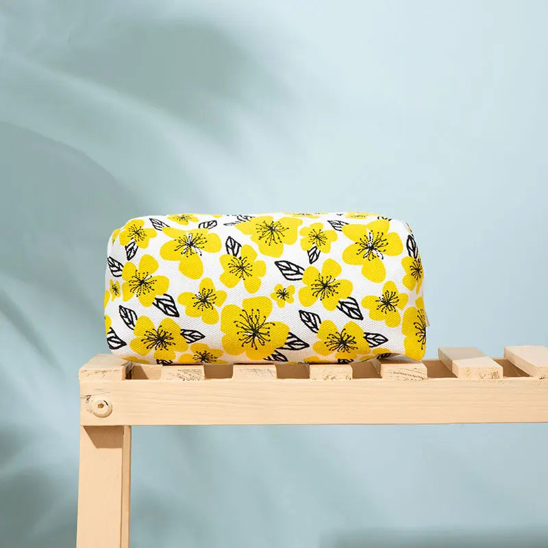 Guangzhou Factory Custom Zipper Fashion Recycled Cotton Long Cosmetic Bag for Young Lady