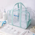 Clear Makeup Bag Handle Large Travel for Toiletry Tote Zipper Handbag Fashionable Transparent PVC Cosmetic Bags for Women Beach