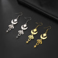Lovely Shinning Mushroom Moon Earrings for Women Girls Stainless Steel Long Earrings Cute Boho Jewelry Gifts