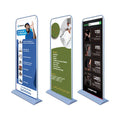 Metal Iron Gate Type Portable Advertising Display Racks Heavy Duty Door Shape Flex PVC PP Banner Stand for Promotion