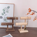 Luxury Natural Wooden Jewelry Display Stand Bracelet Necklace Storage Rack Custom logo