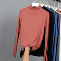 10%OFF L-4XL  Half Turtleneck Bottoming Shirt Women's Spring/fall Long-sleeve Large Size Inner T-shirt Thin Section Outer Top