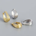 Custom 925 Sterling Silver Spiral Earrings for Women Gothic Punk European Style Gold French Wide Perforated Weddings Parties