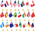 Flagnshow Heat Printing Table Flags with Stands Base Miniature Desktop Flags Set