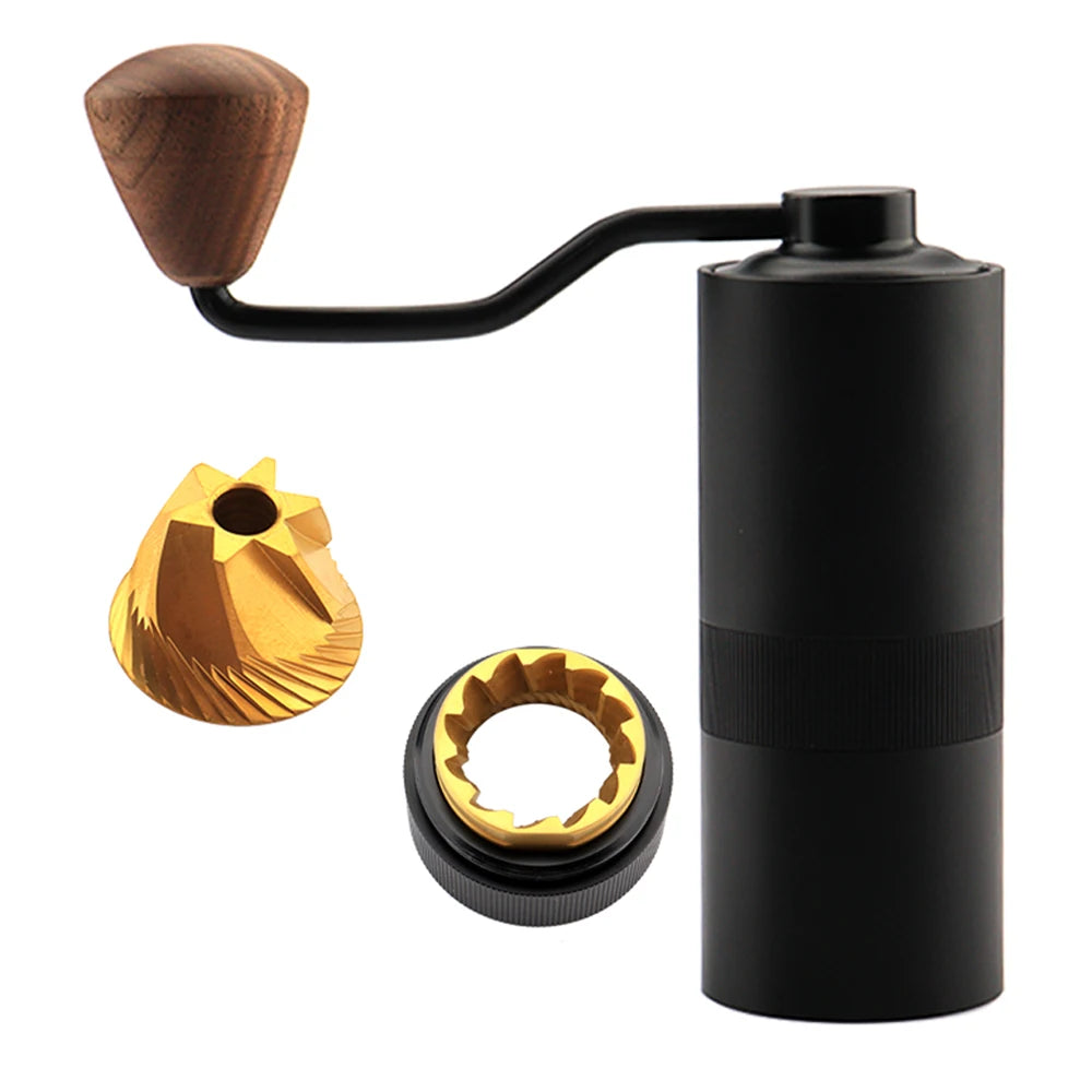 Hot Sell 38mm Titanium Coating Burr Adjustable Coarseness Coffee Bean Grinder Black Household Coffee Mill Hand Coffee Grinder