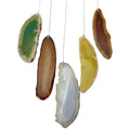 DIY Wholesale Natural Crystal Wind Chime for Home Decoration Agate Slice Wall Hanging Ornament