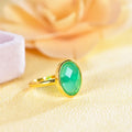 14K Gold Plated 925 Sterling Silver Emerald Moissanite Ring Dainty Stylish Ladies Fine Jewelry with CZ Green Emerald for Women