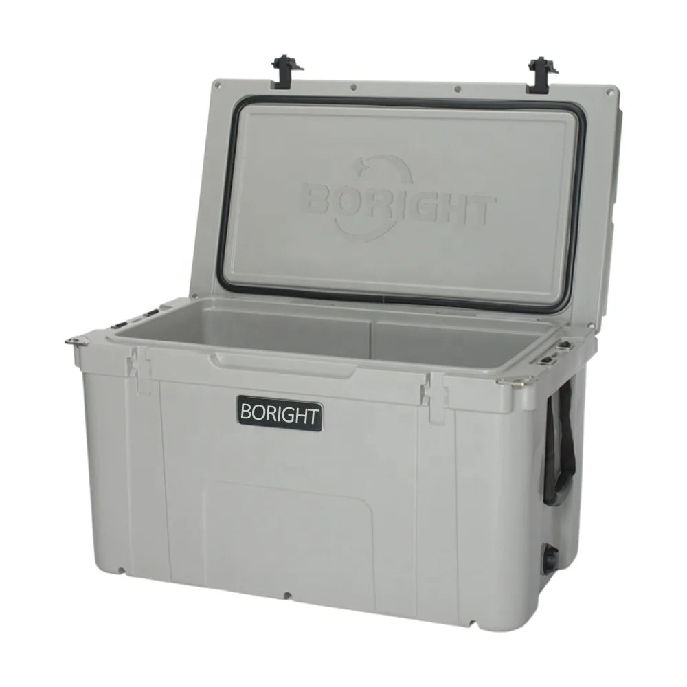 Large Two-Wheel 78QT BORIGHT BR-S78 Cooler Box for Camping Insulated Waterproof Rotomolding Ice Chest for Food Storage