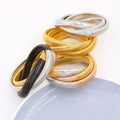 Fashion Trio Flexible Bracelet Stainless Steel 18K Gold Plated Stacking Bracelet Interlocking Stretch Triple Bangle
