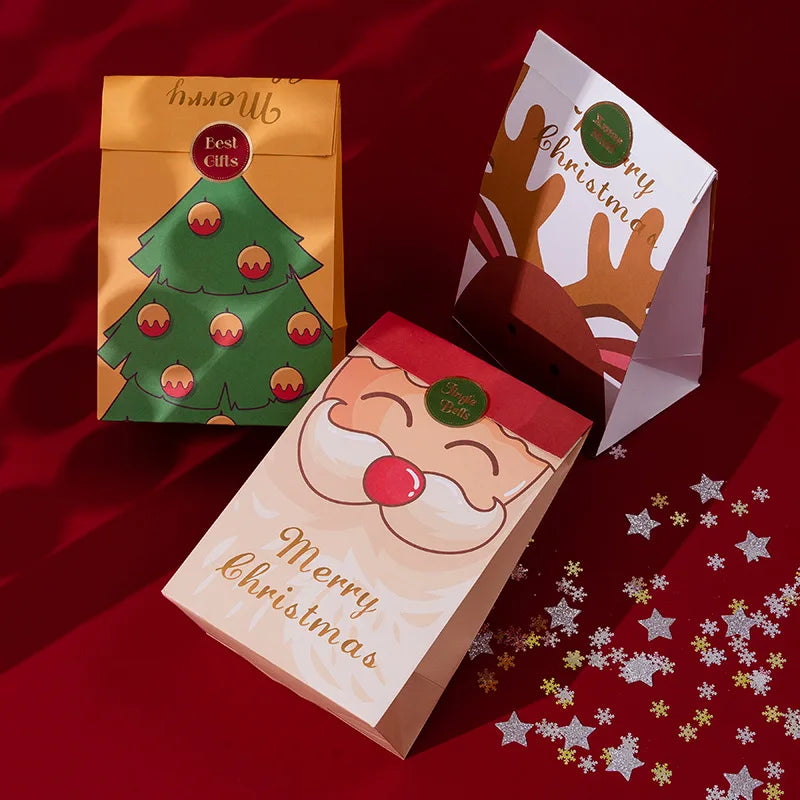 Christmas Biodegradable Craft Gift Bag & Box Portable for Design Creative Wrapping Paper Box for Candy and Candle