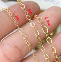 Dainty 14K Gold Filled 2.3MM 2.7MM 3.9MM Width Flattened O Chain Cable Chain for DIY Necklace Bracelet Permanent Jewelry Making