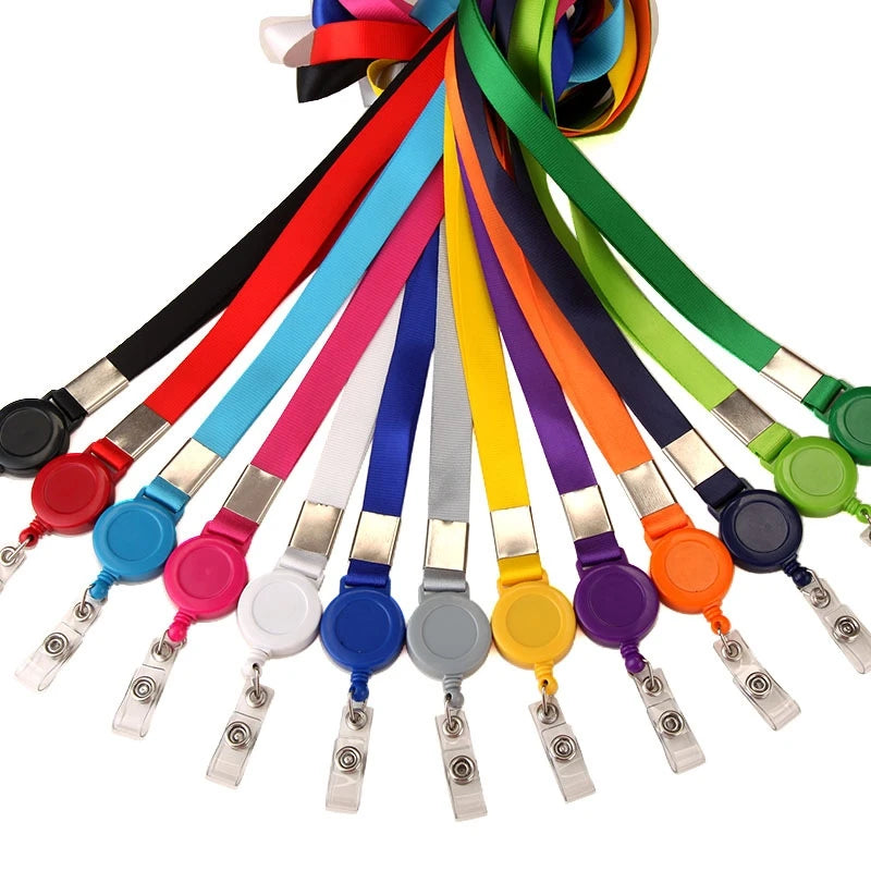 Promotional Polyester Nylon Woven Sublimation Printed Retractable Breakaway Badge Id Card Holder Lanyard Neck Strap for Teacher